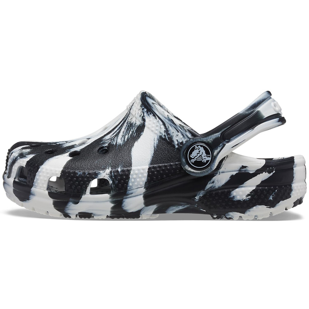 Crocs Kids' Classic Marbled Tie Dye Clog   Black/White  6 Toddler