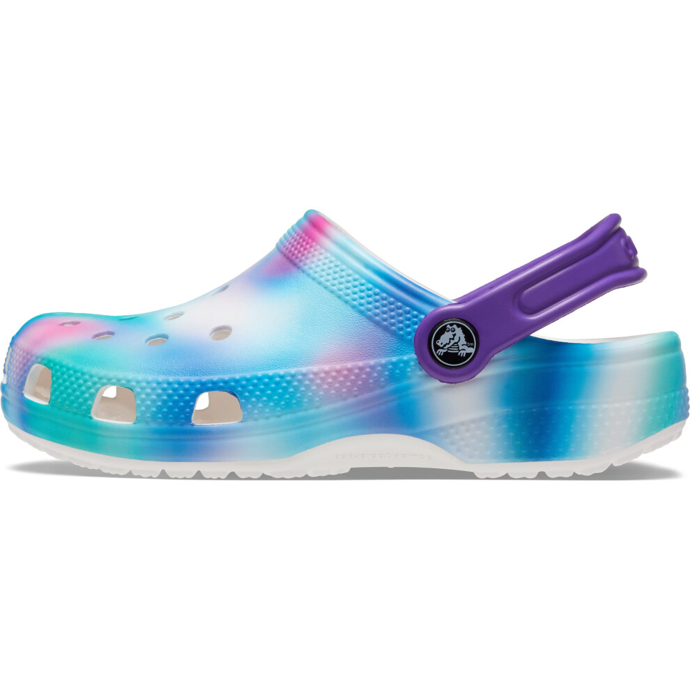 Crocs Classic Tie Dye Clogs (Little Kid/Big Kid)  Pastel Solar Rainbow