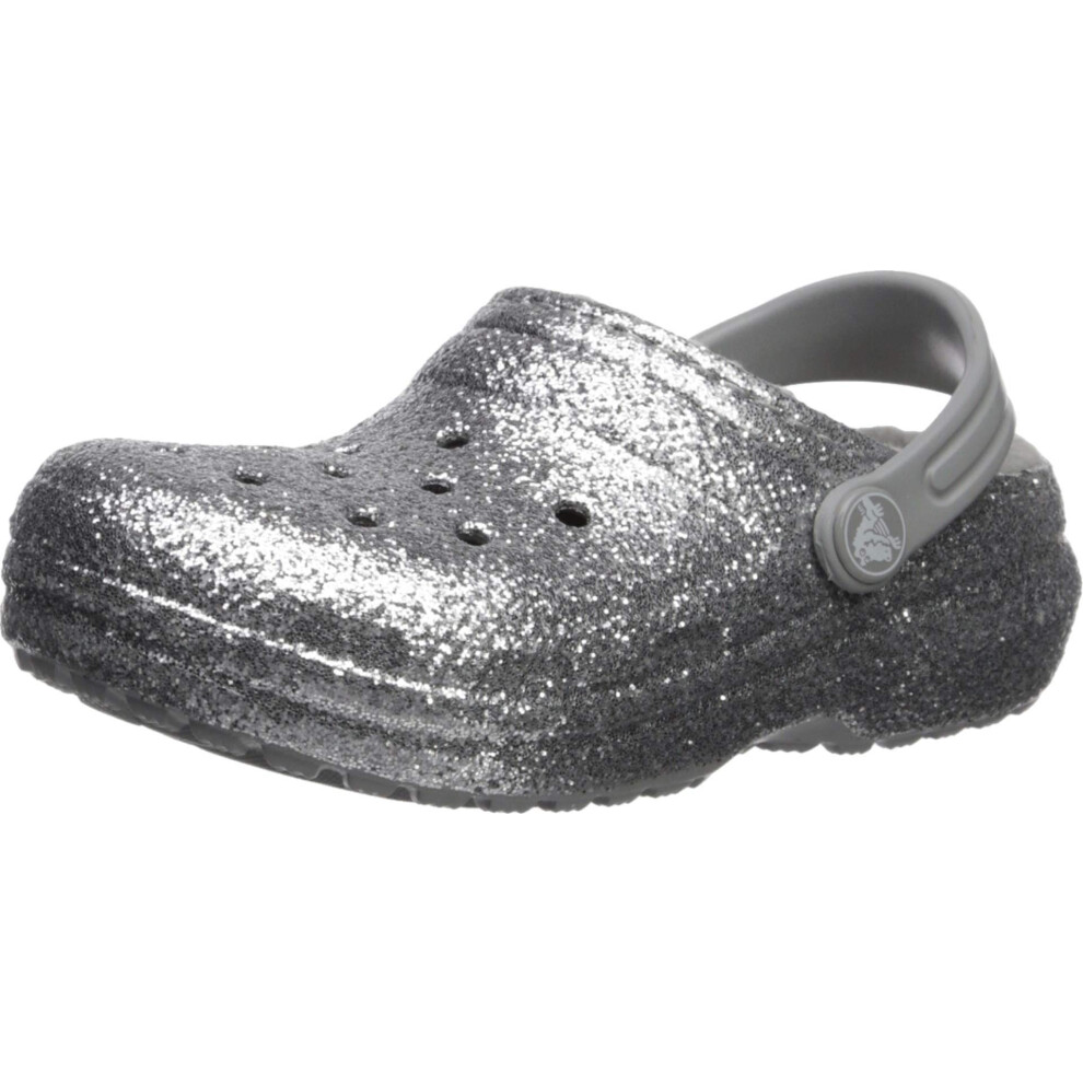 Crocs unisex child Kids' Classic Lined | Kids' Slippers Clog  Silver/S