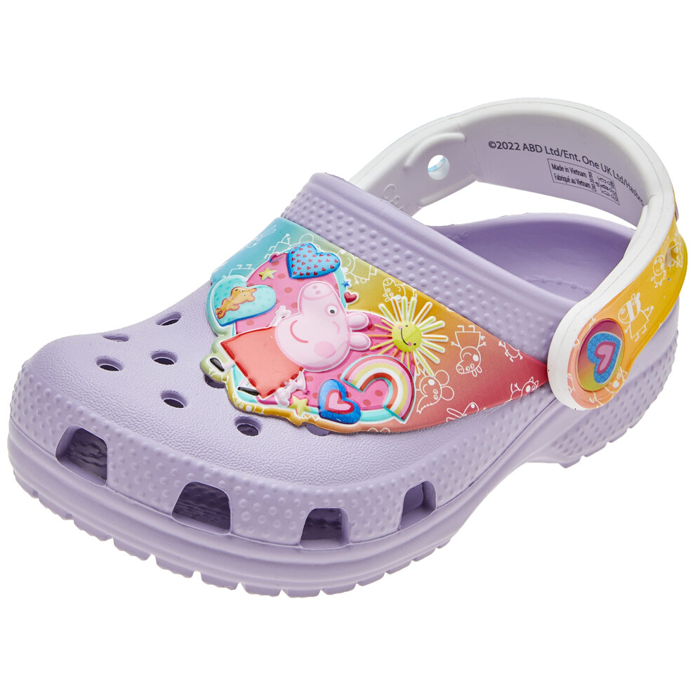 Crocs Unisex-Child Classic Peppa Pig Clogs | Toddler Shoes  Lavender