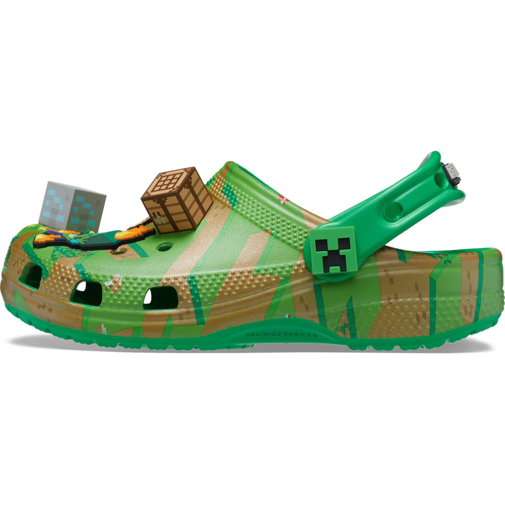 Crocs Classic Minecraft Clogs  Multi Green  6 US Unisex Big Kid