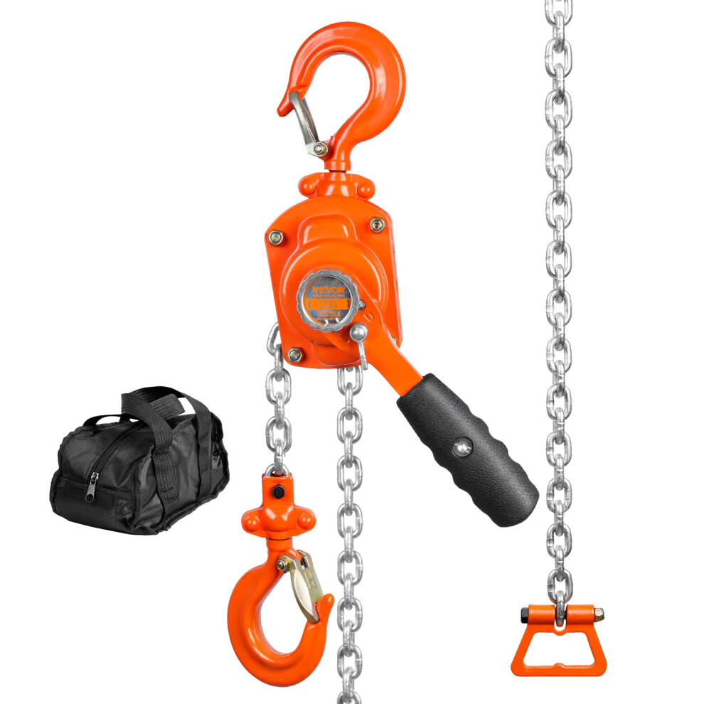 VEVOR Manual Lever Chain Hoist  1/2 Ton 1100 lbs Capacity 5 FT Come Al