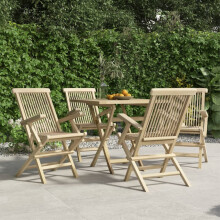 vidaXL Folding Patio Chairs 4 pcs Gray 22""x24""x35"" Solid Wood Teak
