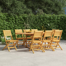 vidaXL Folding Patio Chairs 8 pcs 18.5""x24.4""x35.4"" Solid Wood Teak