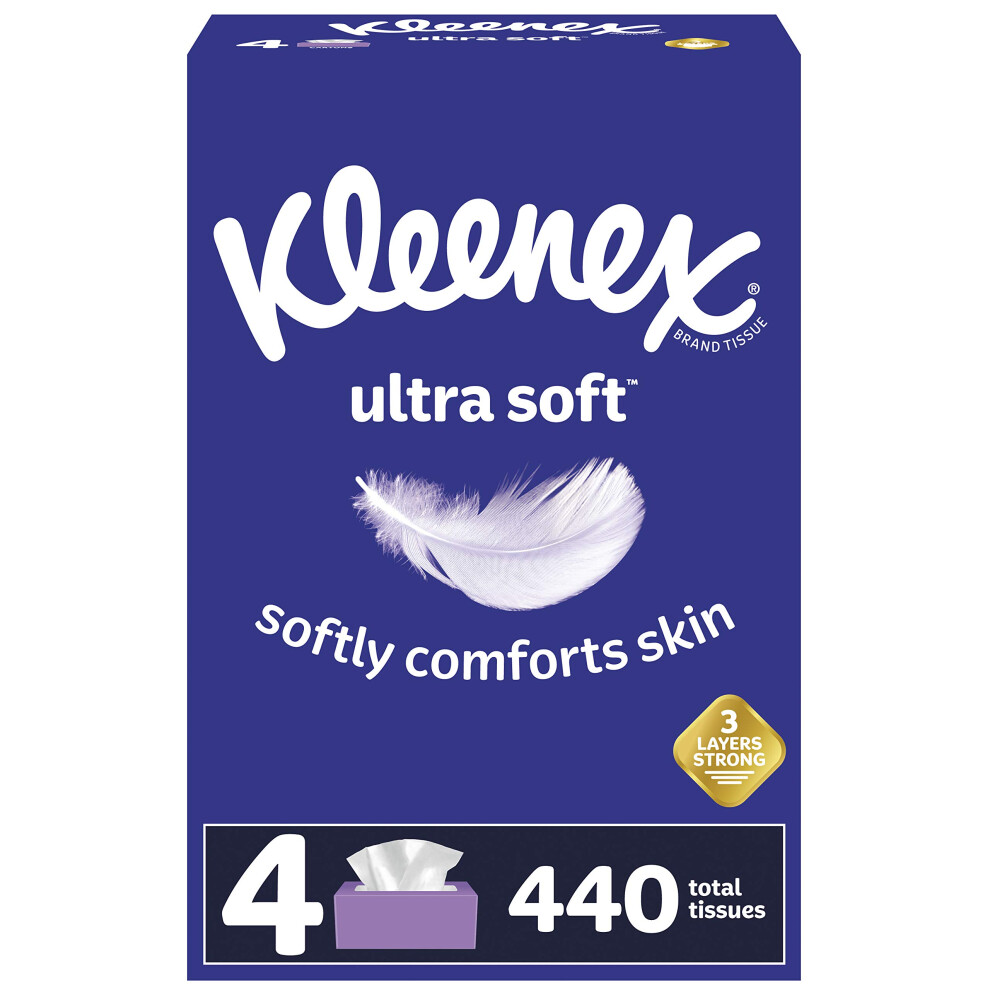 Kleenex Ultra Soft Facial Tissues  110 Count (Pack of 4) (440 Total Ti