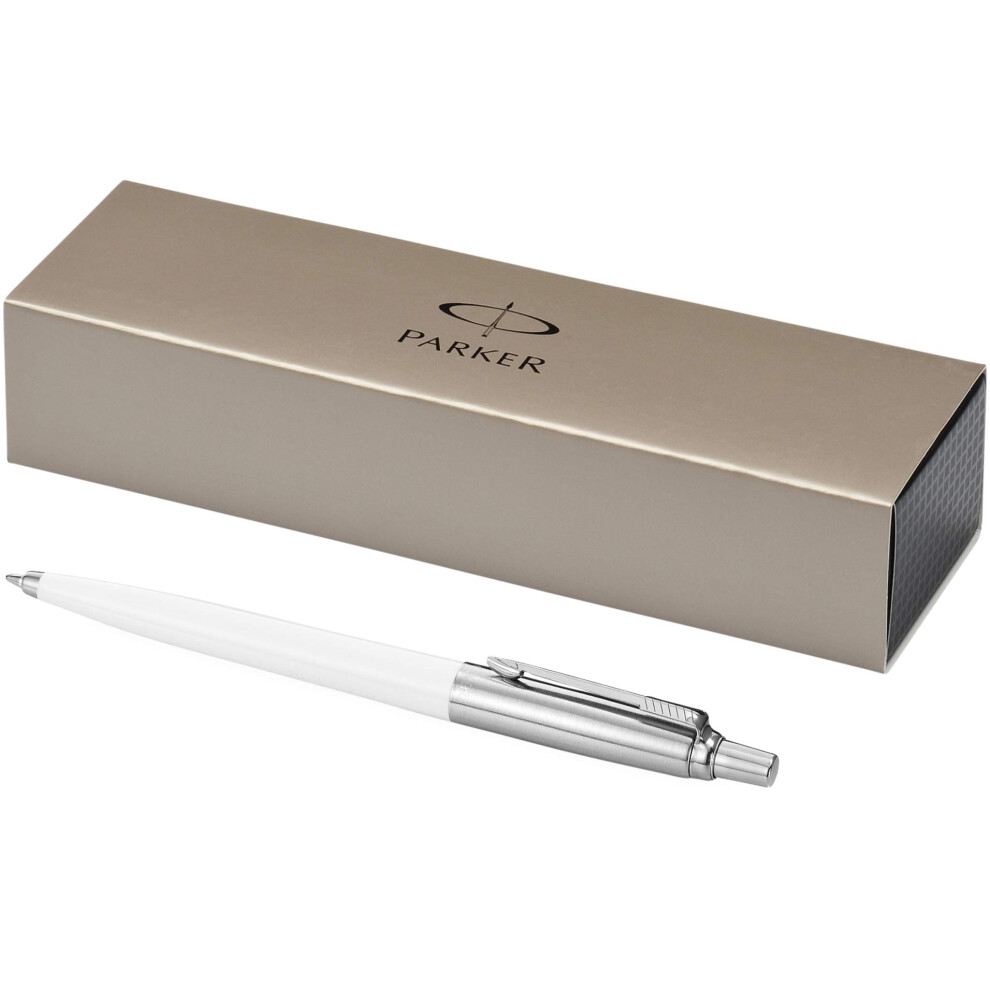 Parker Jotter Ballpoint Pen (5.1 x 0.3 inches) (White/Silver)