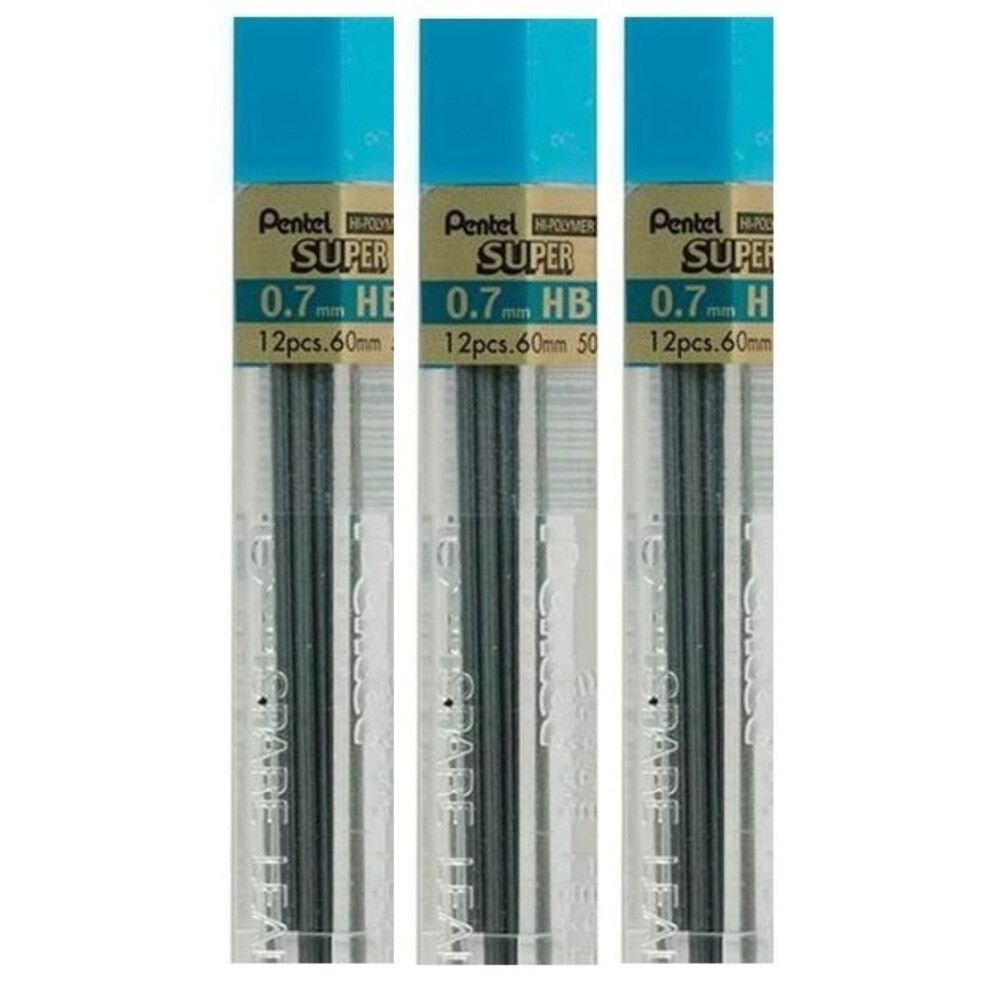 Pentel 0.7Mm Size Hb Shade Hardness Pencil Refill Replacement Spare Le