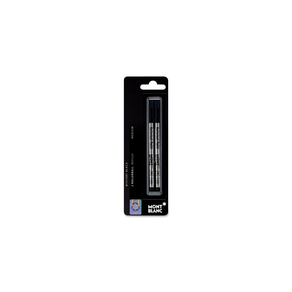 Mont Blanc Rollerball Pen Refill  Med Point  2/Pack  Black (MNB107877)