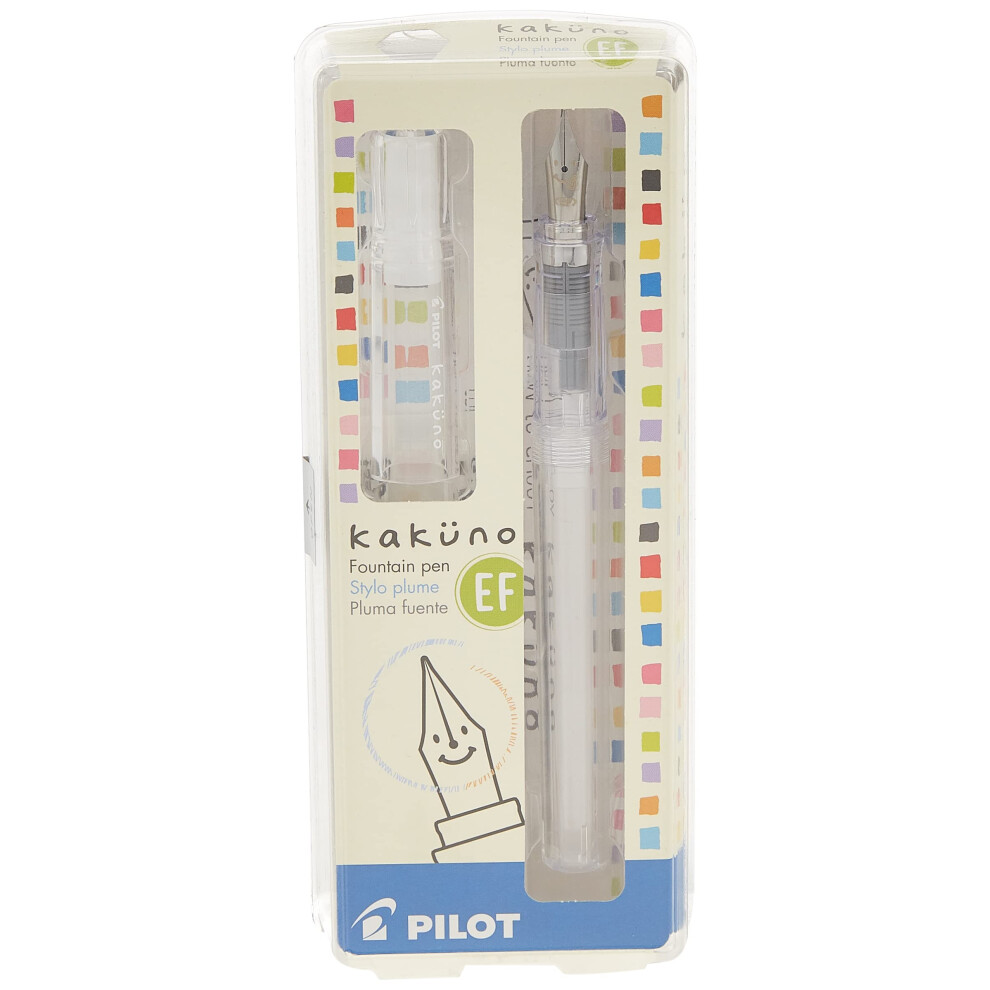 PILOT Kakuno Fountain Pen  Clear Barrel  Extra Fine Nib (10816)