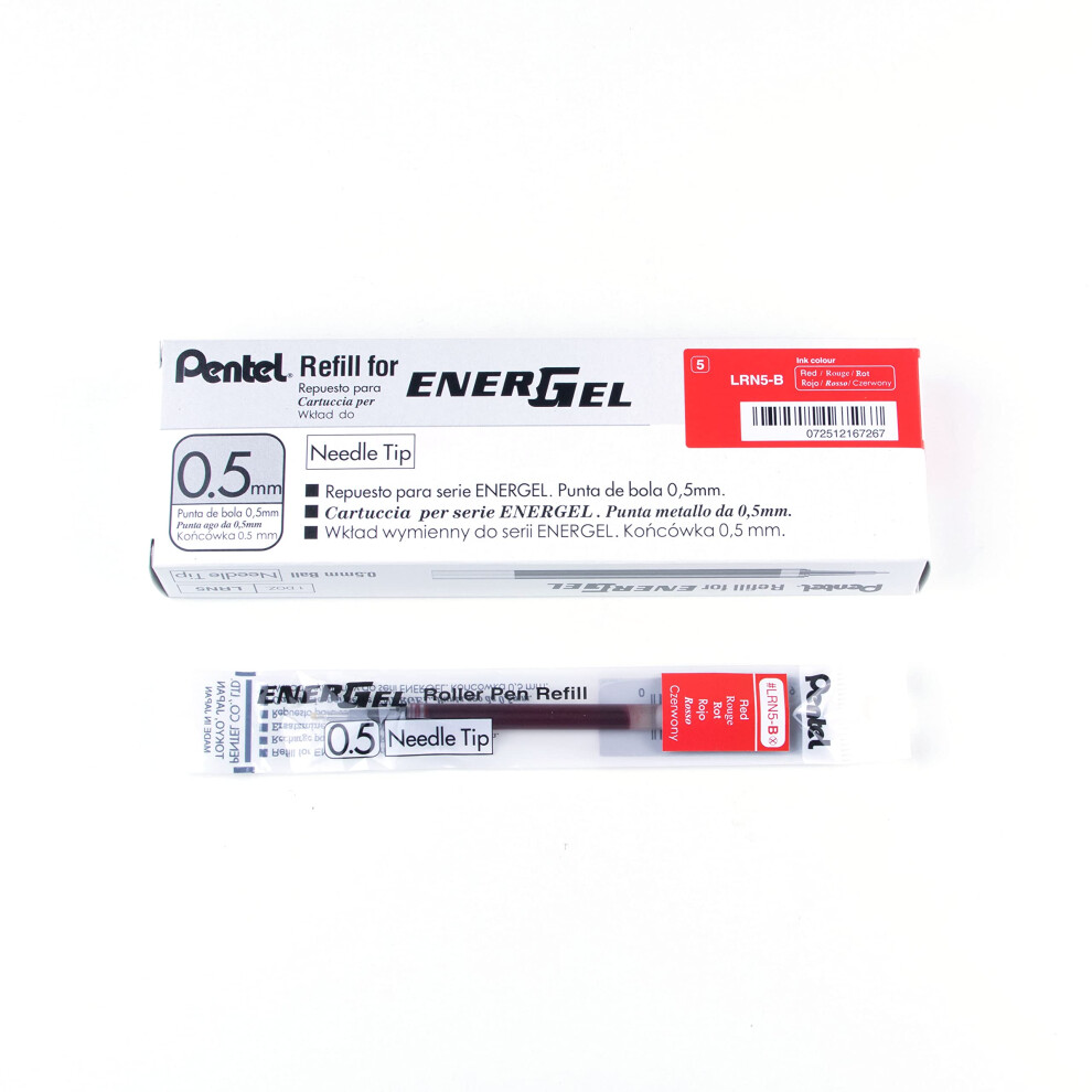 Pentel Refill Ink for EnerGel Liquid Gel Pen  0.5mm  Needle Tip  Red I