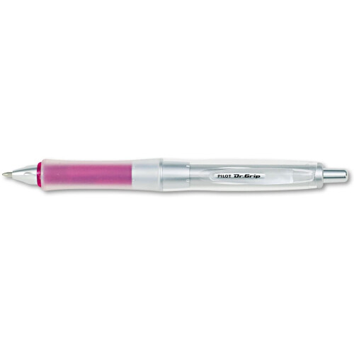 Pilot Stylo à bille rétractable Pilot Dr. Grip, pointe moyenne, encre noire, pack de 3 (rose) 2
