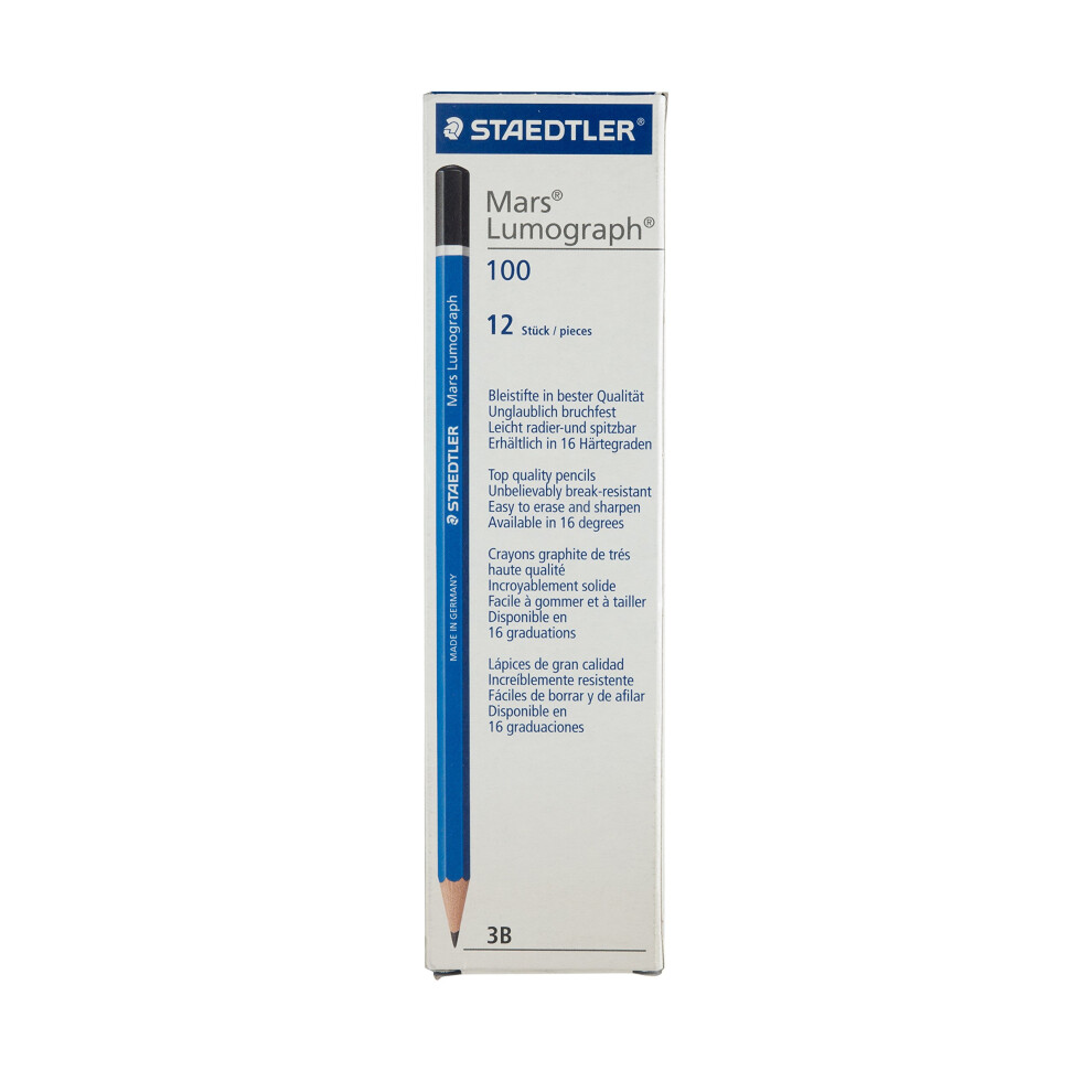 STAEDTLER Mars Lumograph Writing  Drawing  Sketching Pencil (Box of 12