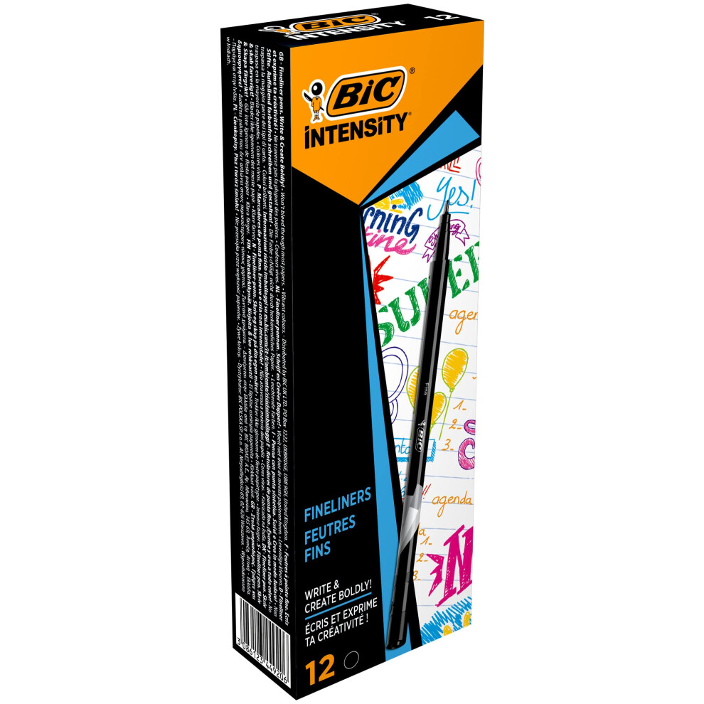 Bic Intensity 0.4 mm Fine Point Writing Felt Tip Pens (Pack of 12) 12