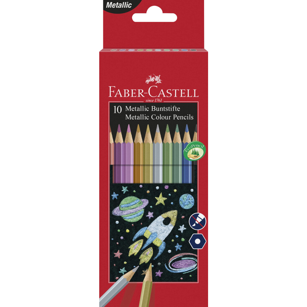 Faber-Castell 201583 Metallic Colour Pencil (Pack of 10)