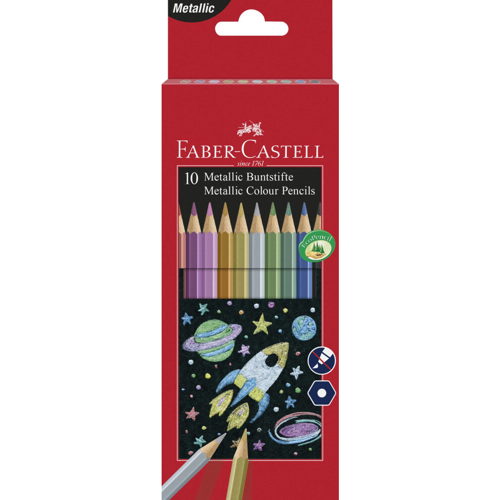 Faber-Castell 201583 Metallic Colour Pencil (Pack Of 10)