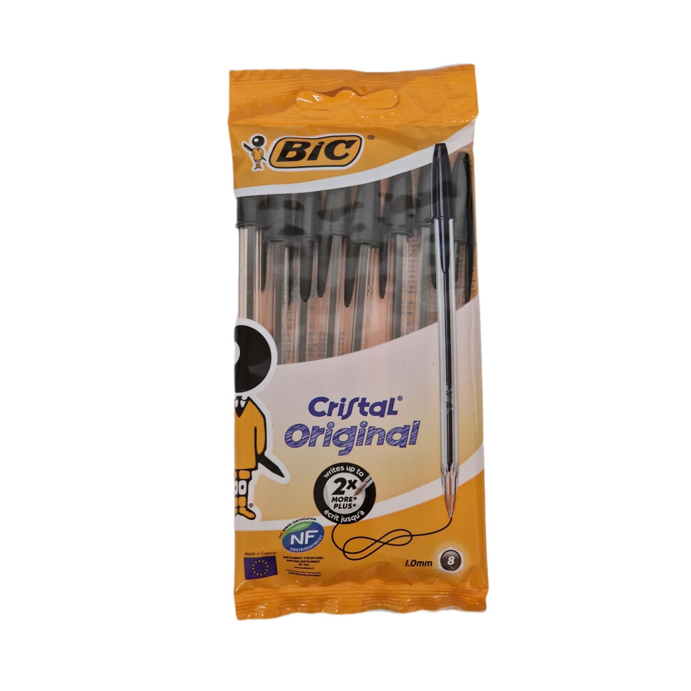 Bic Cristal Original Smudge Free Ballpoint Pens  Ideal for School  Bla