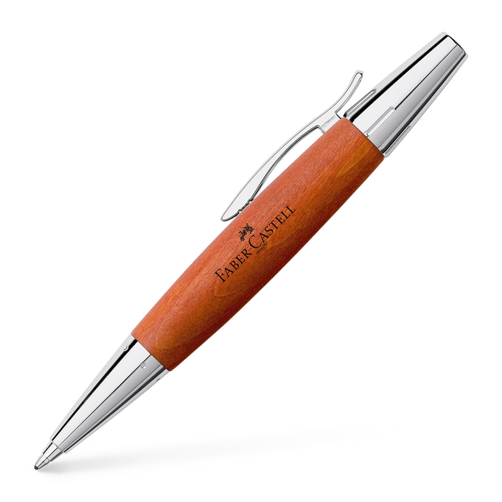 Faber-castell E-Motion BRWN Wood/Chrome Bpnt