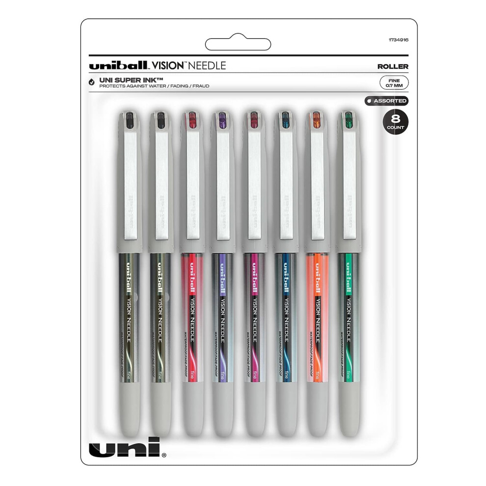 uni-ball 1734916 Vision Needle Roller Ball Stick Liquid Pen Assorted I