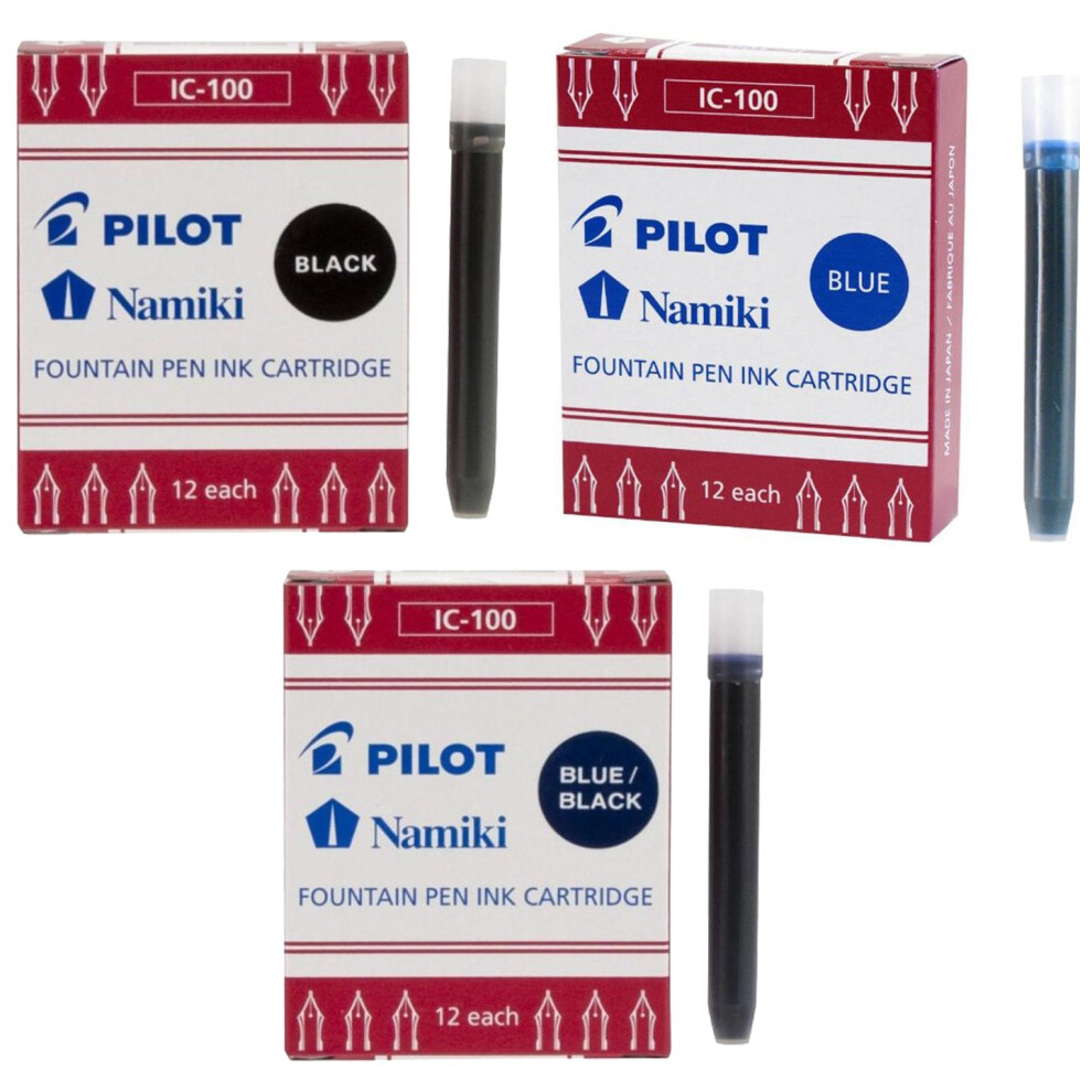 Pilot Namiki IC100 Fountain Pen Ink Cartridge Black  Blue  Blue/Black