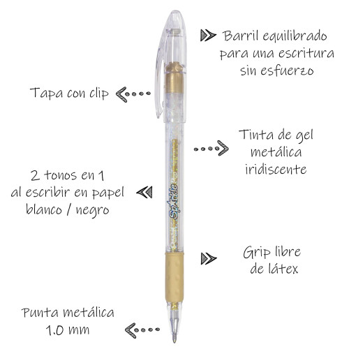 Pentel Pentel Sparkle Pop Μεταλλικό Gel Pen, (1.0mm) Παχιά Γραμμή, Χρυσό - K91-DX 1