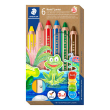 STAEDTLER 140 C6 Noris Junior 3-in-1 Colouring Pencils for Toddlers Ag