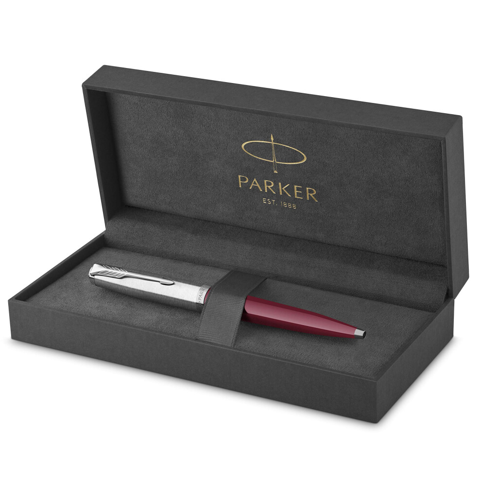 Parker 51 Ballpoint Pen Barrel With Chrome Trim Medium Point Burgundy