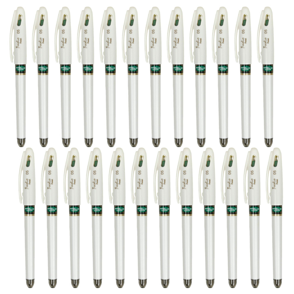 Pentel Energel Tradio 0.5mm Green Ink Liquid Gel Pens 24 Piece Set BLN