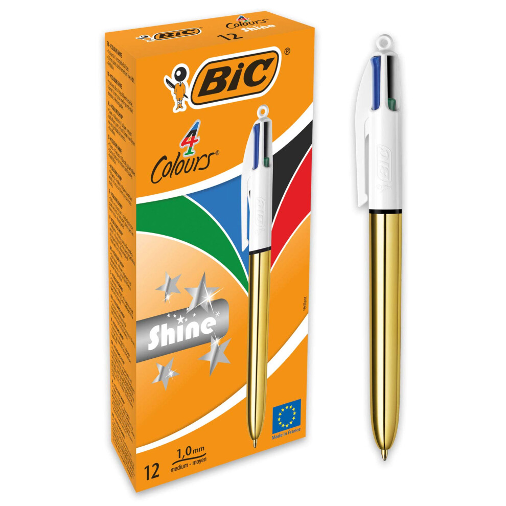 Bic 4 Colours Shine Ballpoint Pens Medium Point (1.0 mm) - Metallic Go