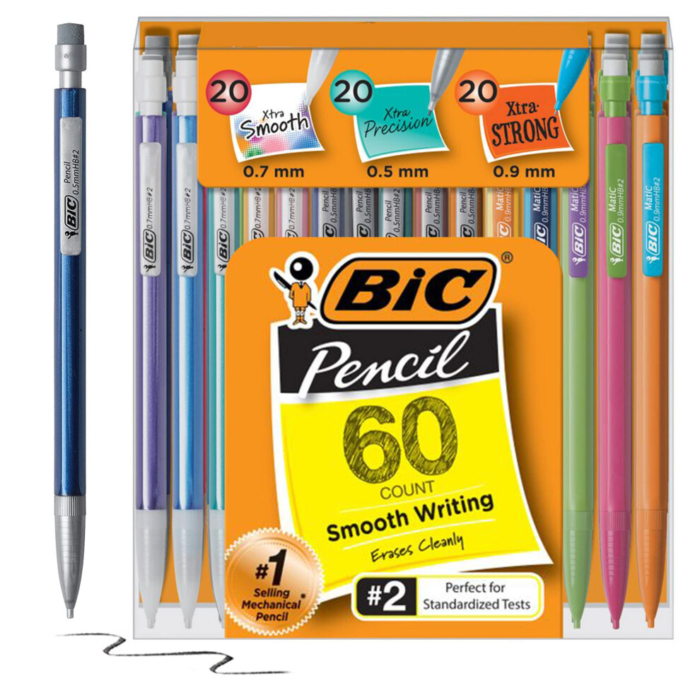 BIC Variety Pack  Assorted Sizes  0.5mm  0.7mm  0.9mm  60-Count  Refil