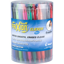 Pilot, stylos à gel effaçables FriXion Clicker, pointe 1 mm, boîte de 36, couleurs variées