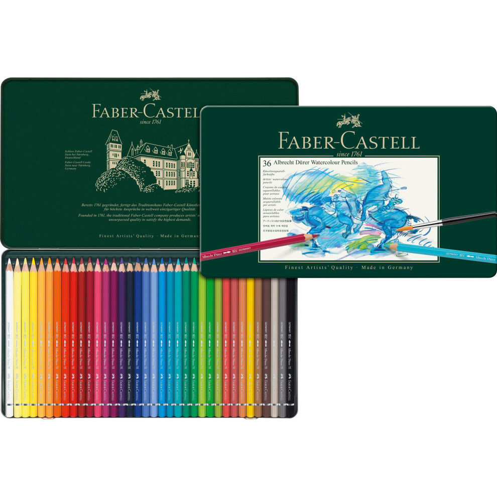 Faber-Castell 117536 Albrecht Dura Watercolor Pencils  36 Colors  Can