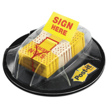 Post-it Flaggor, Sign Here, 200/Desk Grip Dispenser, 1 tum Bred, Gul (680-HVSH)