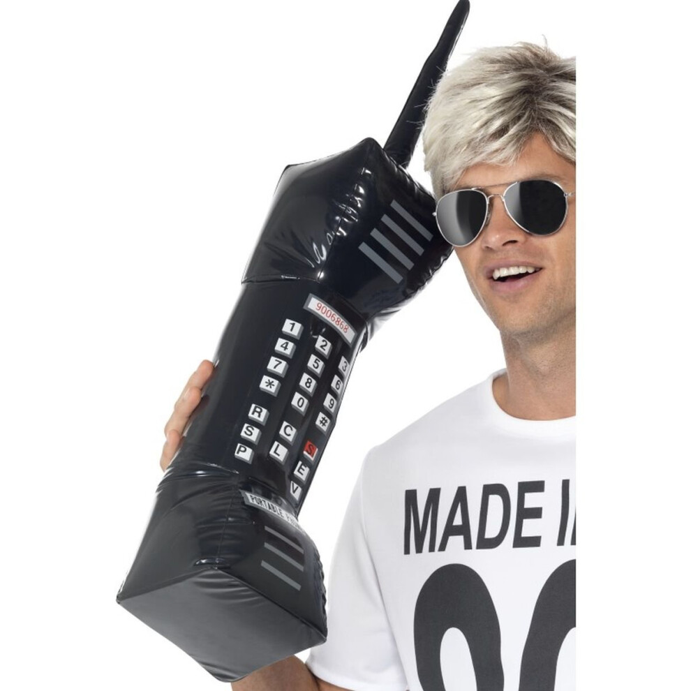 Smiffys Inflatable Retro Mobile Phone  Black  One Size