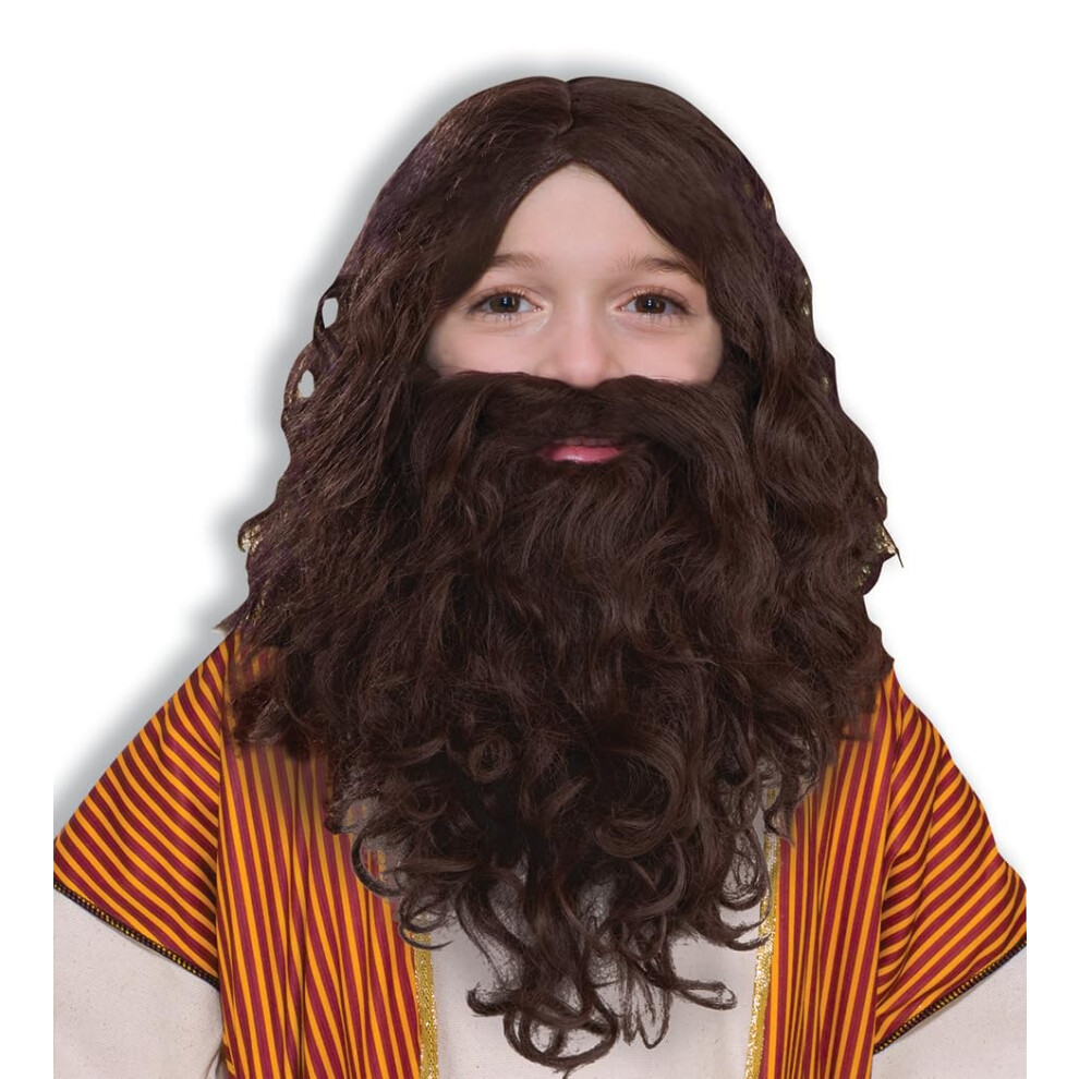 Forum Novelties boys Forum Biblical and Beard Set Costume Wig  Brown