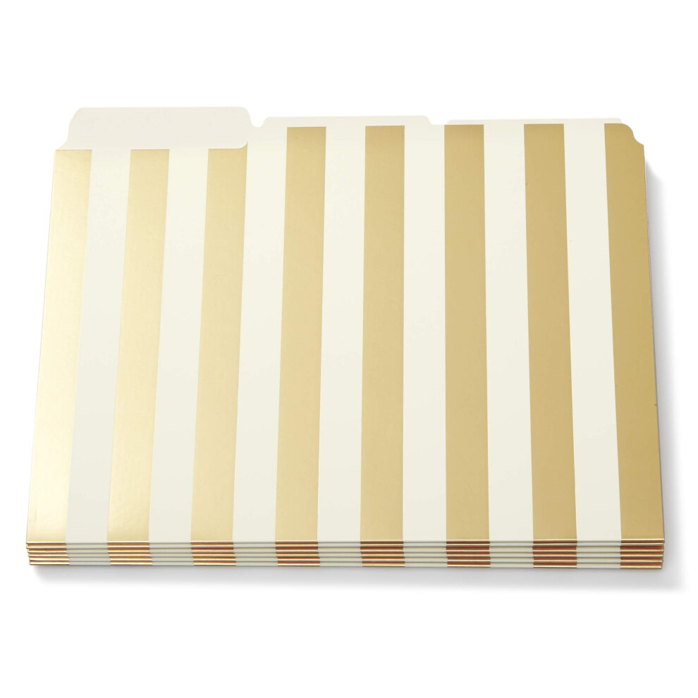 Kate Spade Gold Stripe File Folders pack of 6