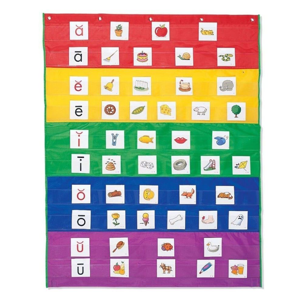 Learning Resources Rainbow Pocket Chart  Classroom or Homeschool Suppl