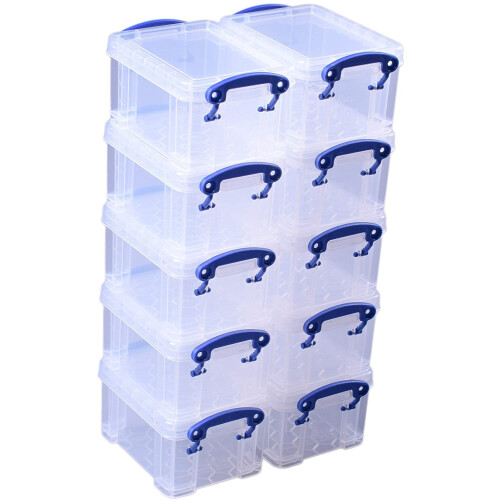 Really Useful Really Useful Plastic Storage Box 0.3 Litre Clear (Pack of 10) 1