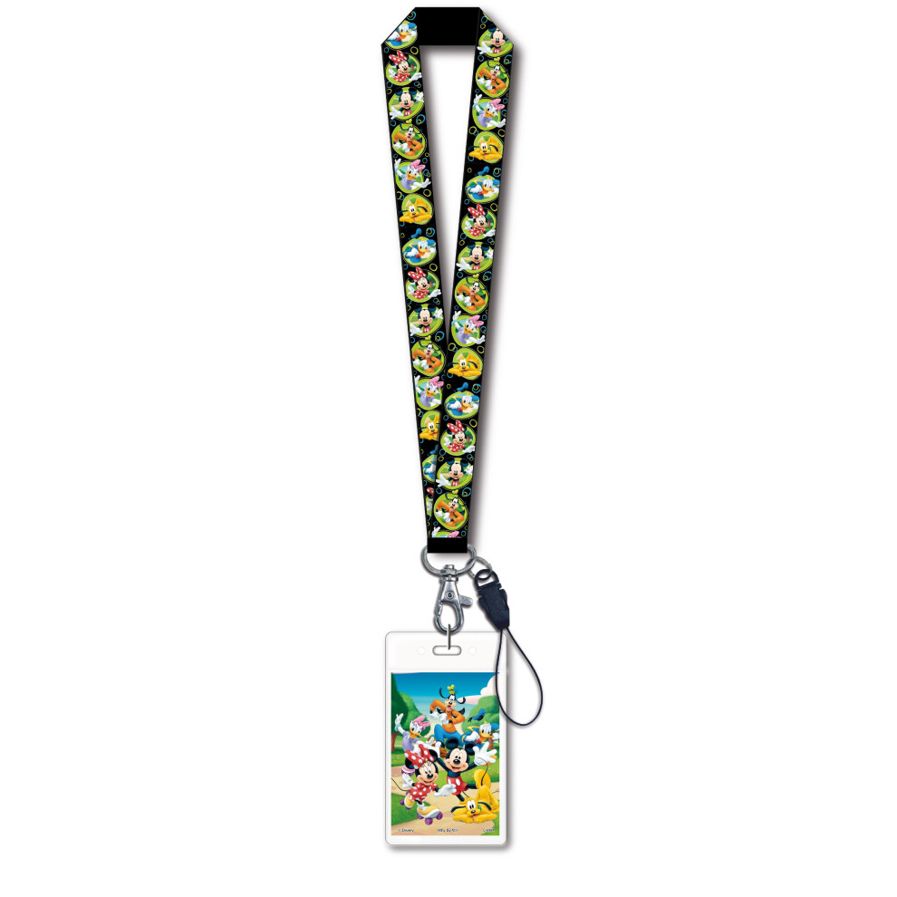 Disney Mickey & Gang Black Lanyard with Card Holder