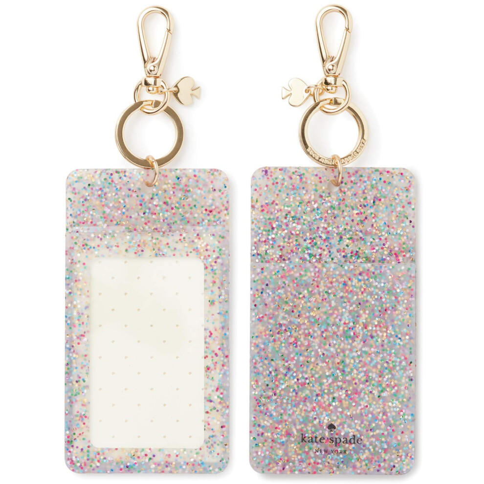 Kate Spade New York Id Badge Clip Key Chain  Multi Glitter