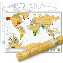 Luckies of London Scratch Off World Map Original Travel Size | Mini Tr
