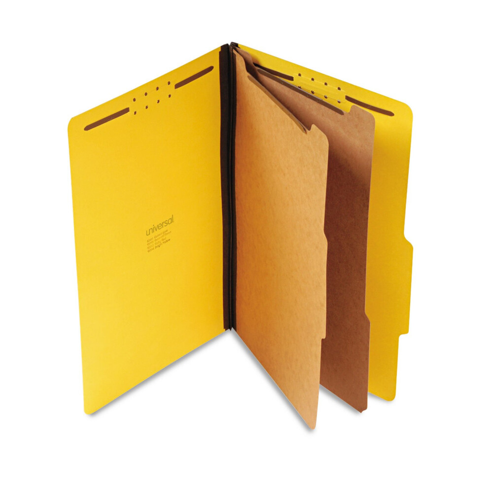 Universal 10314 PB Top Tab Folders  6-Section  Legal Size  Yellow  10/