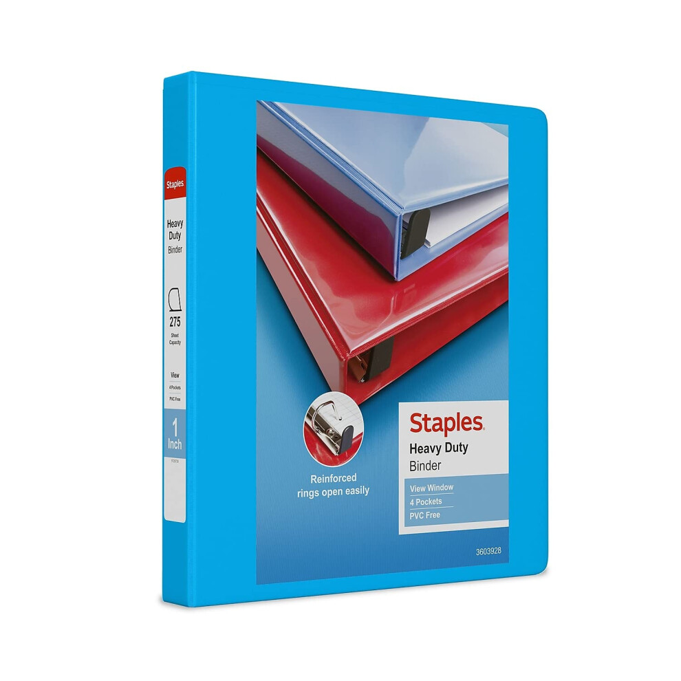 Staples 976056 1-Inch Staples Heavy-Duty View Binder with D-Rings Ligh