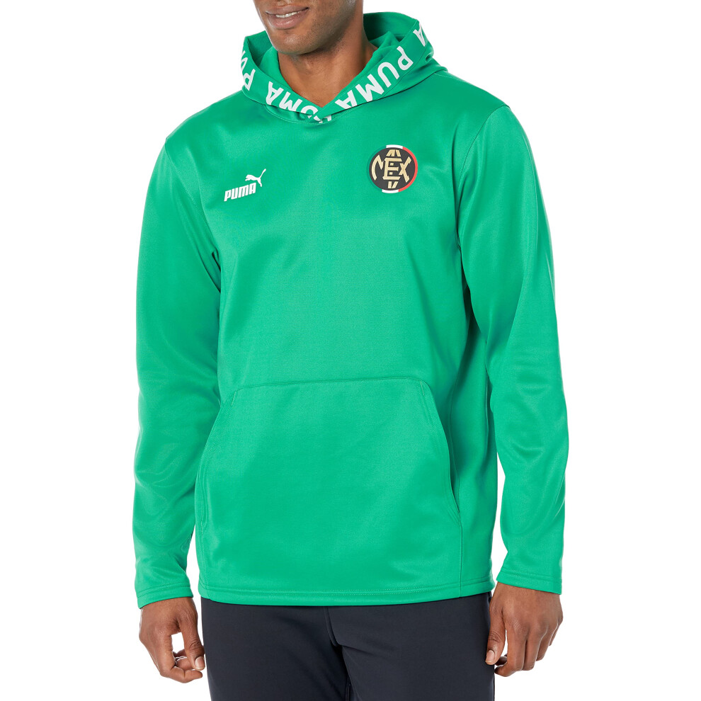 PUMA Men's FTBLCore Fan Fleece Hoodie  Mexico-Pepper Green White  Medi