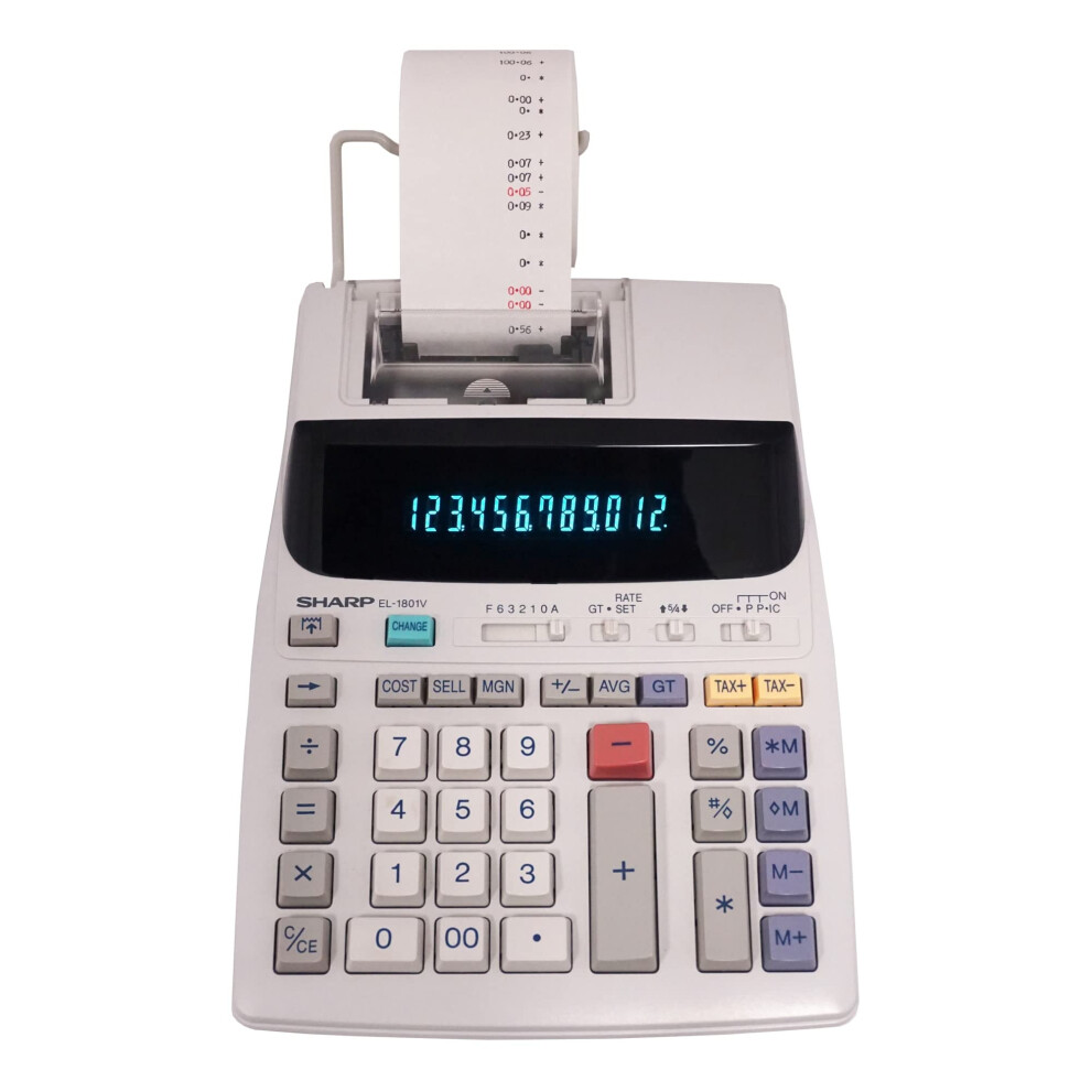 Sharp EL-1801V Ink Printing Calculator  Fluorescent Display  AC  Off-W