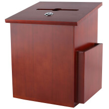 Wood Charity Donation collection Box Office suggestion Ballot Box With wide slot for envelopes and suggestion comment forms  side Pocket and Locking H