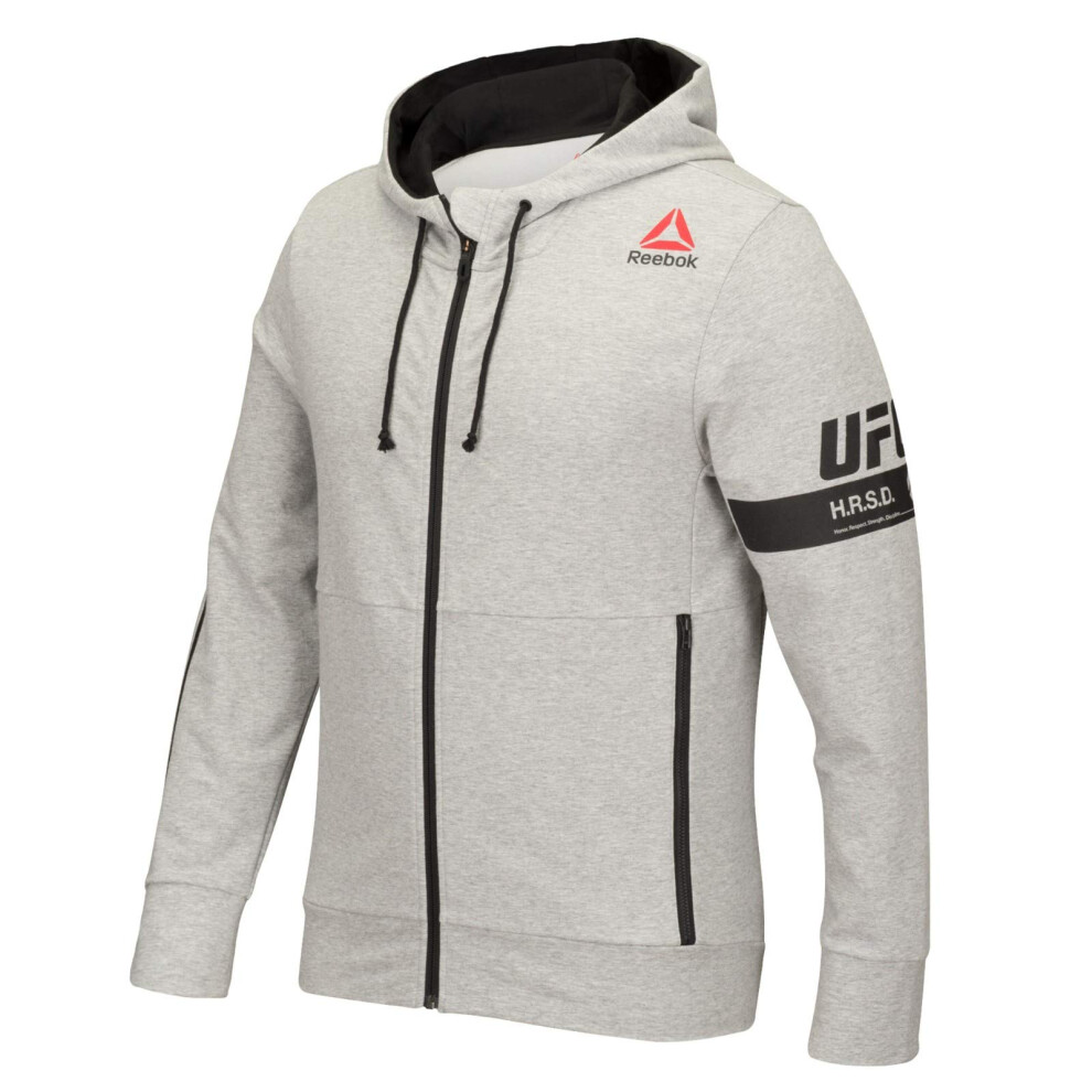 Reebok UFC Men's Grey Fan Gear Speedwick Perf. Full-Zip Hoodie Fleece