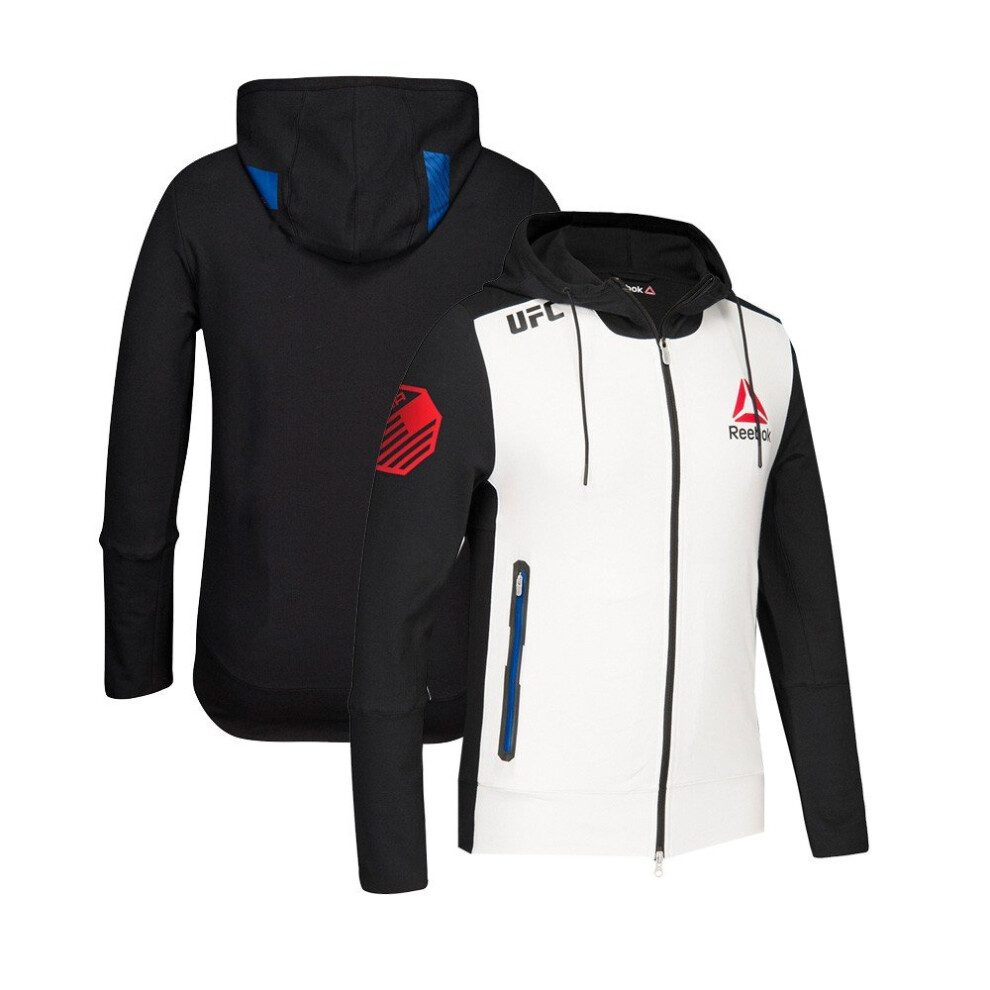 Reebok Official UFC Fight Kit (White/Black/Blue) Walkout Hoodie Men's