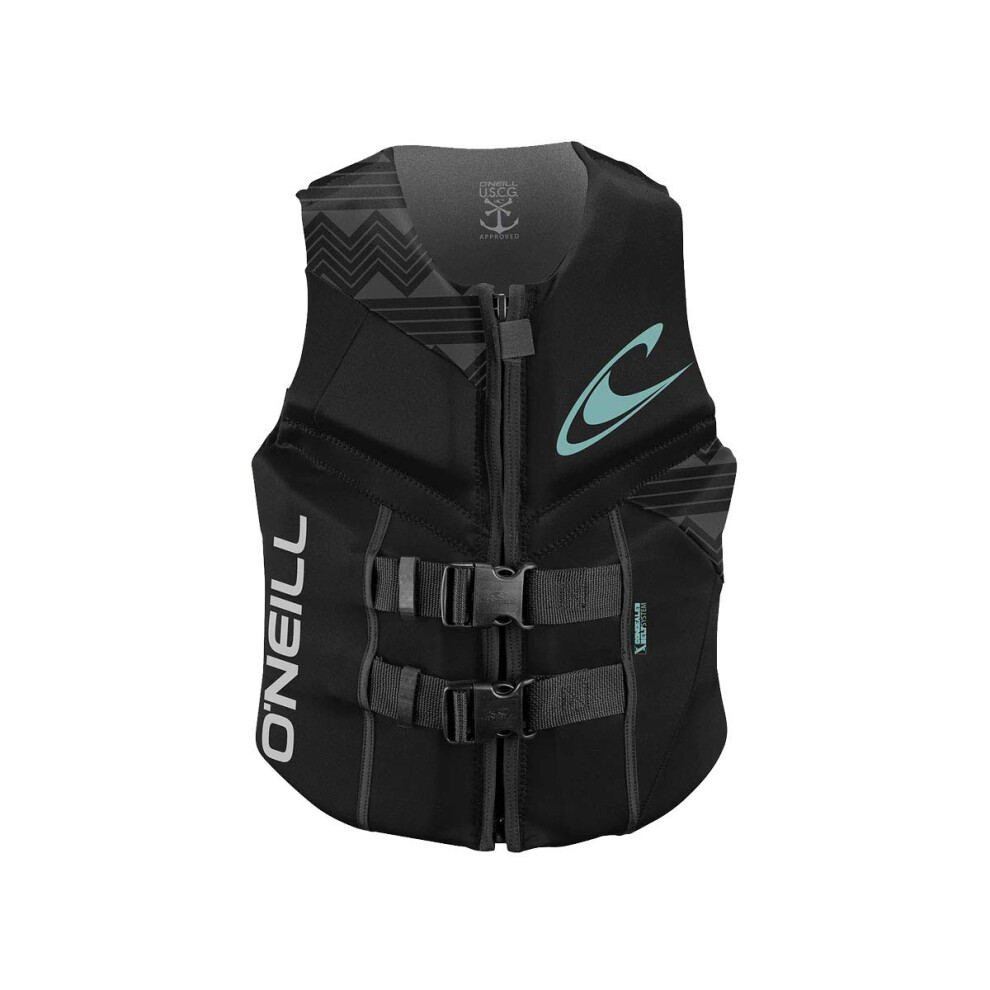 O'Neill Women's Reactor USCG Life Vest Black 8  Black/Black/Black