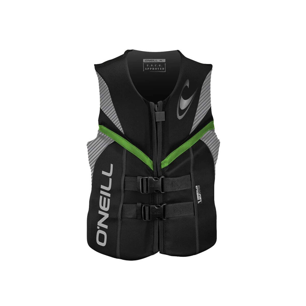 O'Neill Wetsuits Men's Reactor USCG Life Vest BLKLUNDGLO MED  Black/Lu