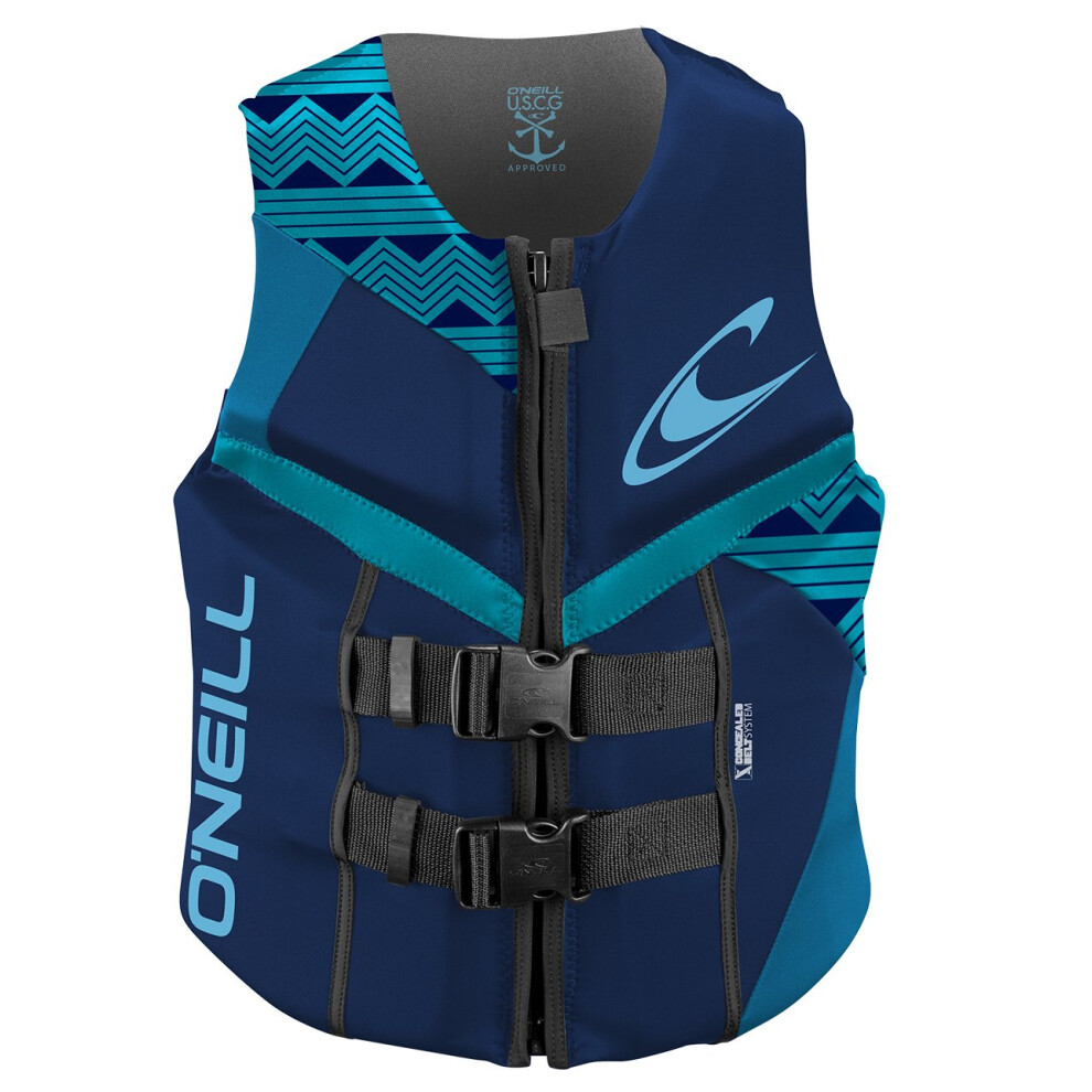 O'Neill Wetsuits Women's Reactor USCG Life Vest  Navy/River/Turquoise